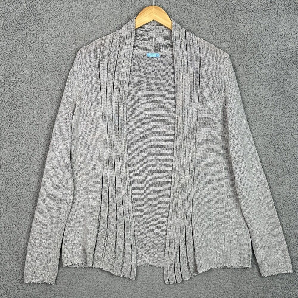 J McLaughlin Cardigan Sweater Womens Sz Large L Gray Open Front Lagenlook Knit - Picture 15 of 15